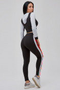 Оптом Спортивный костюм для фитнеса женский черного цвета 21111Ch в Перми, фото 10
