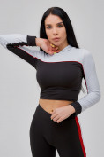Оптом Спортивный костюм для фитнеса женский черного цвета 21111Ch в  Красноярске, фото 11