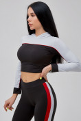 Оптом Спортивный костюм для фитнеса женский черного цвета 21111Ch в Перми, фото 14