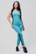 Оптом Спортивный костюм для фитнеса женский голубого цвета 21130Gl в Сочи, фото 2