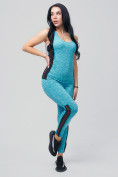 Оптом Спортивный костюм для фитнеса женский голубого цвета 21130Gl