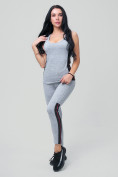 Оптом Спортивный костюм для фитнеса женский серого цвета 21130Sr в Перми, фото 2