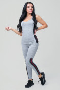 Оптом Спортивный костюм для фитнеса женский серого цвета 21130Sr