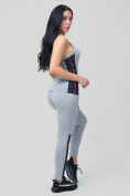 Оптом Спортивный костюм для фитнеса женский серого цвета 21130Sr в Перми, фото 5