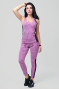 Оптом Спортивный костюм для фитнеса женский фиолетового цвета 21130F в Самаре