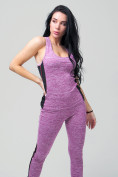 Оптом Спортивный костюм для фитнеса женский фиолетового цвета 21130F в Сочи, фото 5