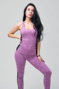 Оптом Спортивный костюм для фитнеса женский фиолетового цвета 21130F в Самаре, фото 6