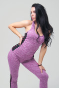 Оптом Спортивный костюм для фитнеса женский фиолетового цвета 21130F в Самаре, фото 7