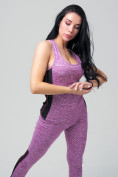 Оптом Спортивный костюм для фитнеса женский фиолетового цвета 21130F в Самаре, фото 8