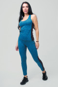 Оптом Спортивный костюм для фитнеса женский синего цвета 21130S в Перми, фото 2