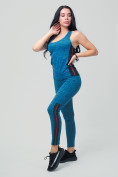 Оптом Спортивный костюм для фитнеса женский синего цвета 21130S в  Красноярске