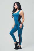 Оптом Спортивный костюм для фитнеса женский синего цвета 21130S в Новосибирске, фото 4