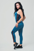 Оптом Спортивный костюм для фитнеса женский синего цвета 21130S в Сочи, фото 5