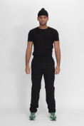 Оптом Утепленные спортивные брюки мужские черного цвета 21132Ch в Казани