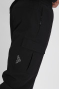 Оптом Утепленные спортивные брюки мужские черного цвета 21132Ch в Казани, фото 12