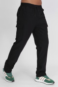 Оптом Утепленные спортивные брюки мужские черного цвета 21132Ch в Екатеринбурге, фото 7