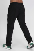 Оптом Утепленные спортивные брюки мужские черного цвета 21132Ch в Екатеринбурге, фото 9