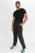 Оптом Утепленные спортивные брюки мужские темно-серого цвета 21132TC, фото 16