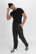Оптом Утепленные спортивные брюки мужские темно-серого цвета 21132TC, фото 17