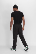 Оптом Утепленные спортивные брюки мужские темно-серого цвета 21132TC, фото 5