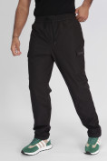 Оптом Утепленные спортивные брюки мужские темно-серого цвета 21132TC, фото 7