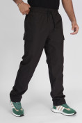 Оптом Утепленные спортивные брюки мужские темно-серого цвета 21132TC, фото 8