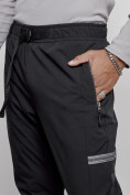 Оптом Брюки утепленный мужской зимние спортивные черного цвета 21133Ch в Сочи, фото 9