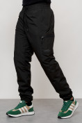 Оптом Брюки утепленный мужской зимние спортивные черного цвета 21135Ch в Омске, фото 2