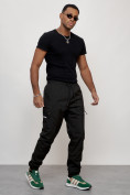 Оптом Брюки утепленный мужской зимние спортивные черного цвета 21135Ch, фото 10