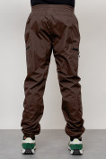 Оптом Брюки утепленный мужской зимние спортивные темно-коричневого цвета 21135TK, фото 11