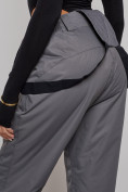 Оптом Полукомбинезон утепленный женский большого размера серого цвета 211Sr в Уфе, фото 10