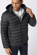 Оптом Куртки мужские стеганная с капюшоном черного цвета 21225Ch, фото 12
