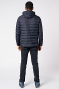 Оптом Куртки мужские стеганная с капюшоном темно-синего цвета 21225TS, фото 3