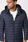 Оптом Куртки мужские стеганная с капюшоном темно-синего цвета 21225TS, фото 7