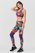 Оптом Спортивный костюм для фитнеса женский фиолетового цвета 212903F, фото 3