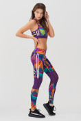 Оптом Спортивный костюм для фитнеса женский фиолетового цвета 212903F, фото 5