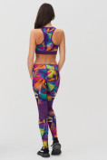 Оптом Спортивный костюм для фитнеса женский фиолетового цвета 212903F, фото 6