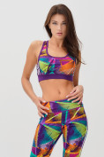 Оптом Спортивный костюм для фитнеса женский фиолетового цвета 212903F, фото 7