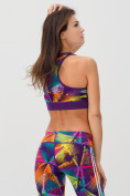 Оптом Спортивный костюм для фитнеса женский фиолетового цвета 212903F, фото 9