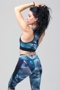 Оптом Спортивный костюм для фитнеса женский голубого цвета 212904Gl в Самаре
