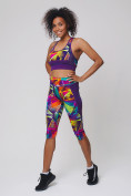 Оптом Спортивный костюм для фитнеса женский фиолетового цвета 212904F в Казани
