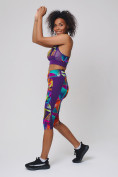 Оптом Спортивный костюм для фитнеса женский фиолетового цвета 212904F в Самаре, фото 2