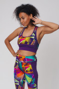 Оптом Спортивный костюм для фитнеса женский фиолетового цвета 212904F, фото 7