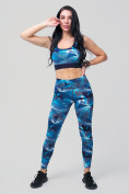 Оптом Спортивный костюм для фитнеса женский голубого цвета 212906Gl в Перми, фото 2