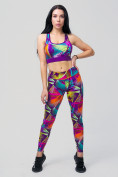 Оптом Спортивный костюм для фитнеса женский фиолетового цвета 212906F, фото 3