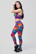 Оптом Спортивный костюм для фитнеса женский фиолетового цвета 212906F, фото 4