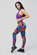 Оптом Спортивный костюм для фитнеса женский фиолетового цвета 212906F в Самаре, фото 5