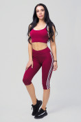 Оптом Спортивный костюм для фитнеса женский бордового цвета 212908Bo в Казани, фото 2