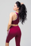 Оптом Спортивный костюм для фитнеса женский бордового цвета 212908Bo в Сочи, фото 10