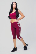 Оптом Спортивный костюм для фитнеса женский бордового цвета 212908Bo, фото 3